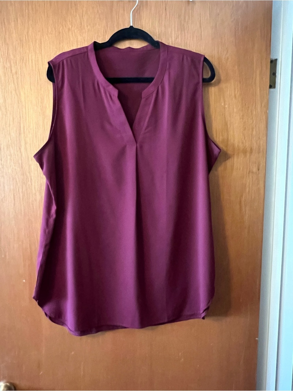 Sleeveless V-Neck Tunic Top in Wine